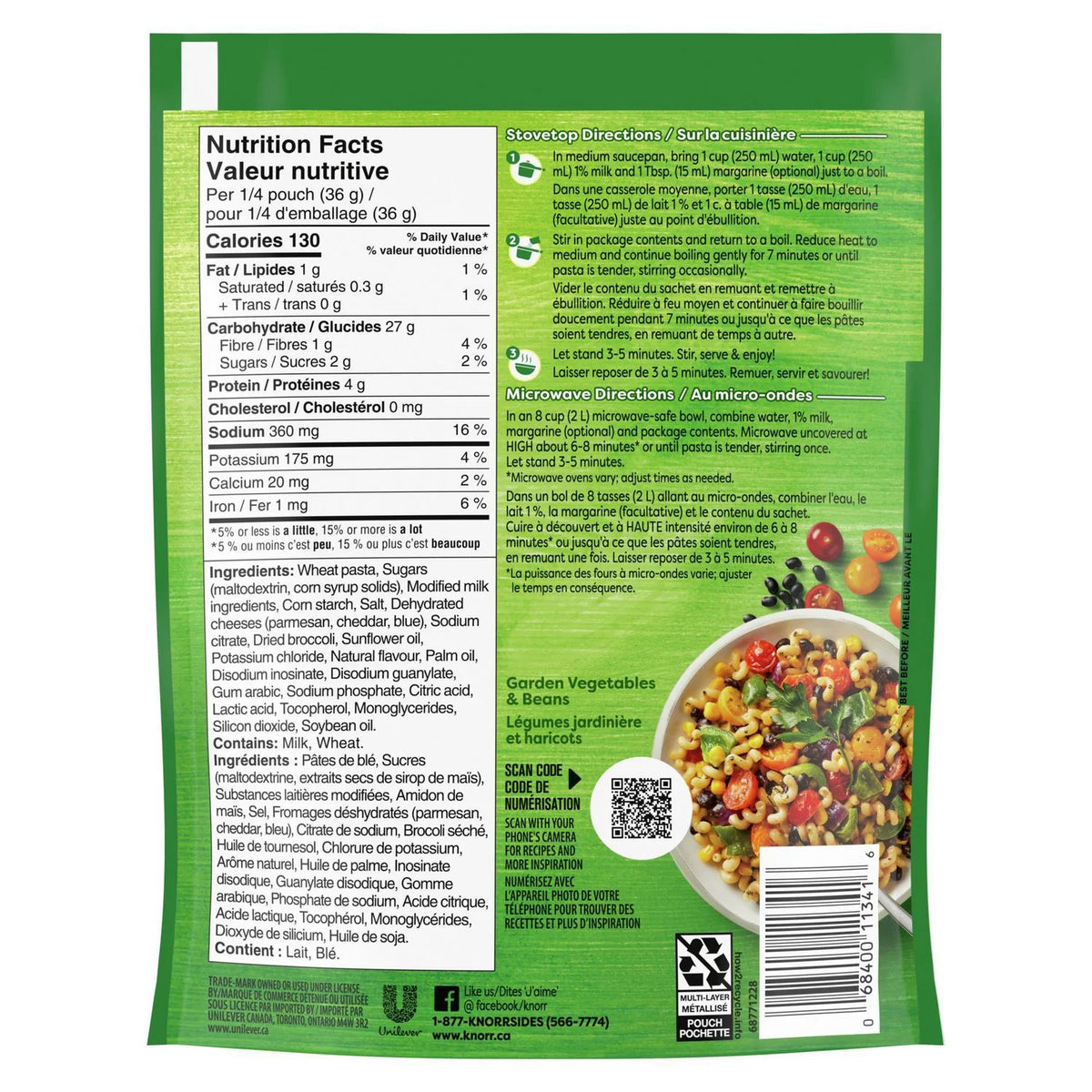 Knorr Sidekicks White Cheddar & Broccoli Pasta Side Dish, 143 g