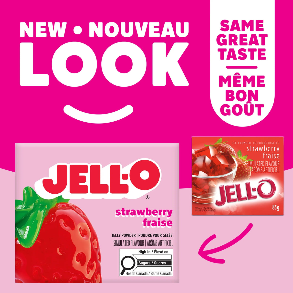 Jell-O Strawberry Jelly Powder Mix, 85 g Box