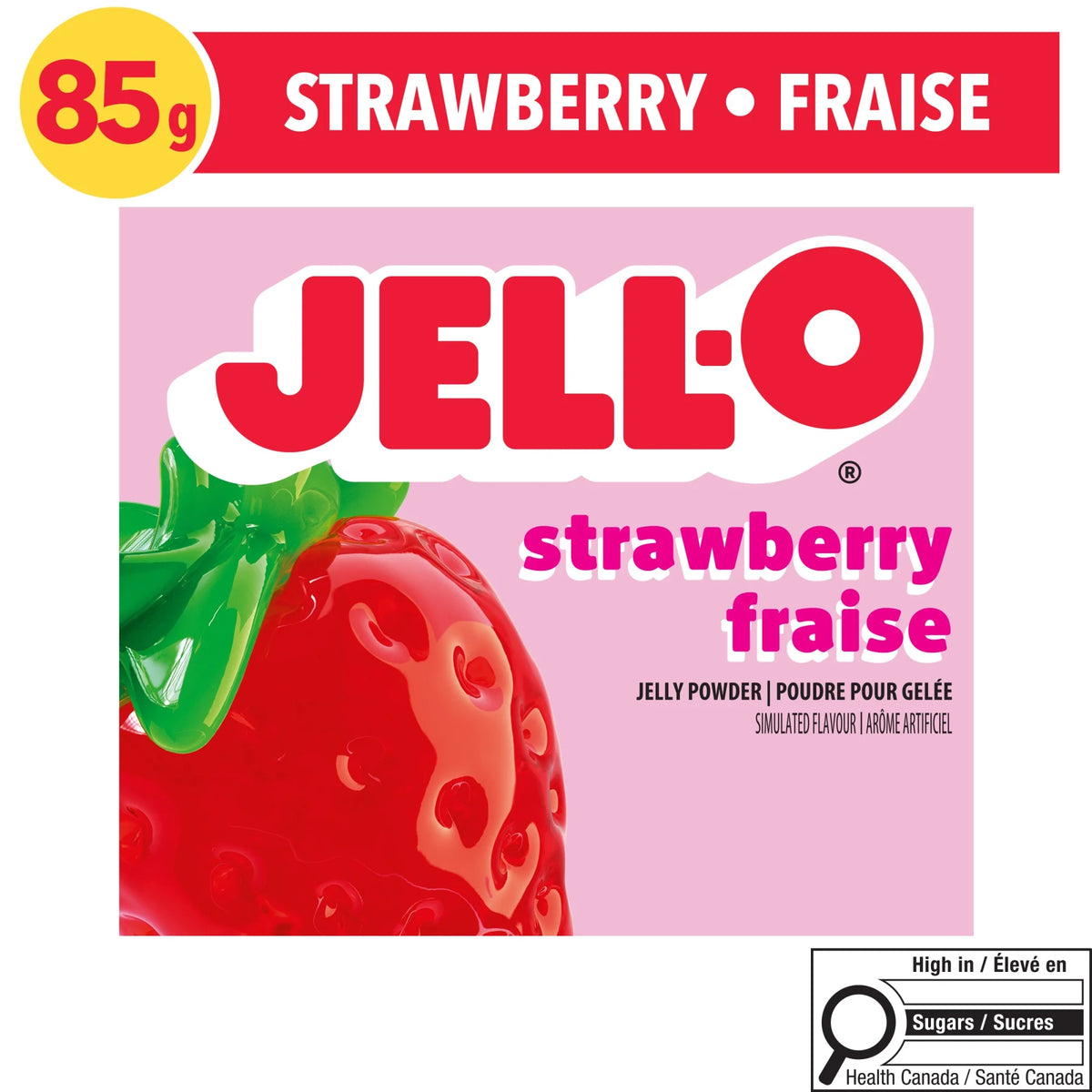 Jell-O Strawberry Jelly Powder Mix, 85 g Box