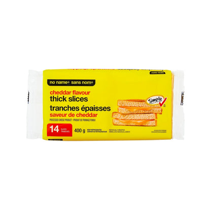 No Name Cheddar Flavour Processed Cheese Product, Thick Slices, 400 g