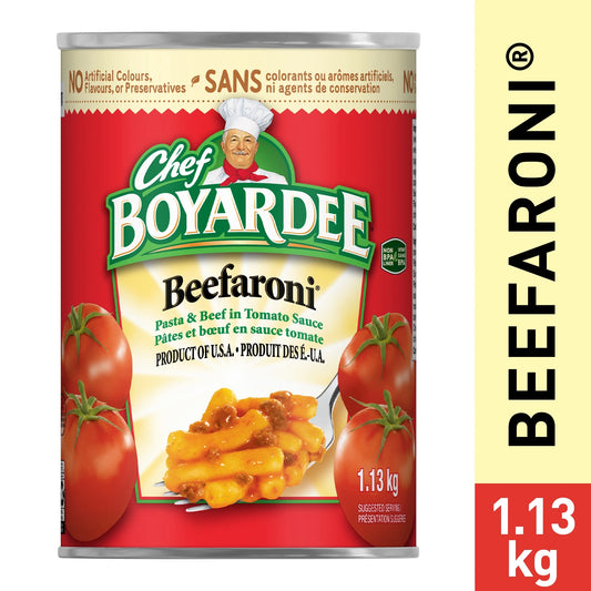Chef Boyardee Beefaroni Pasta and Beef In Tomato Sauce, 1.13 kg