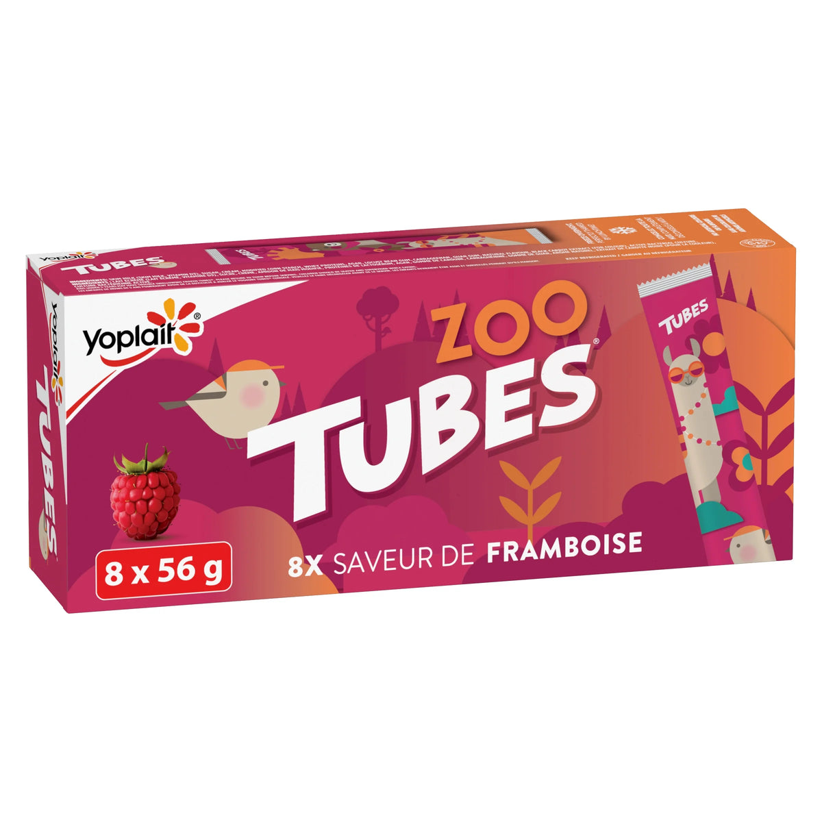 Yoplait 1% Yogurt Tubes, Raspberry, 8 × 56 g