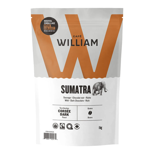 Café William Organic Sumatra Whole Bean Coffee, 1 kg
