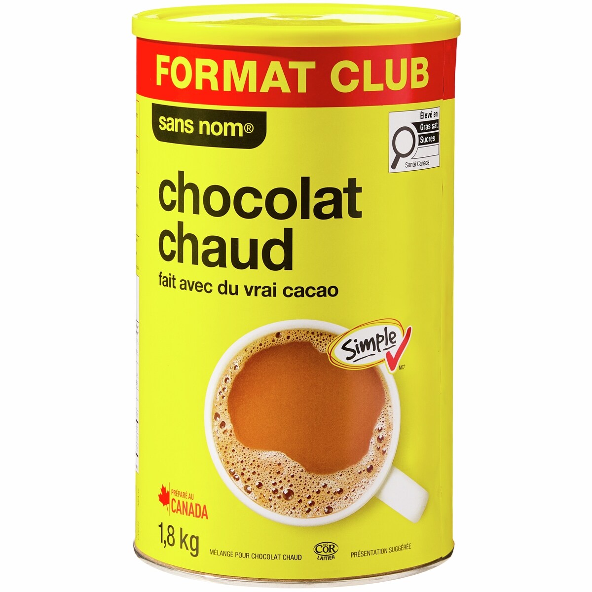 No Name Hot Chocolate Mix Club Size 1.8kg