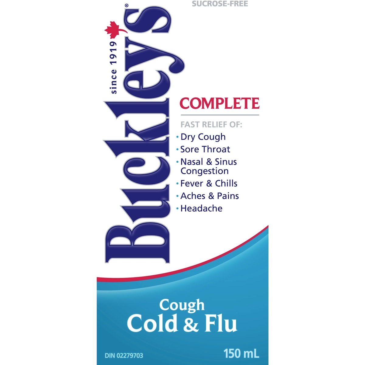 Buckley's Complete Cough Cold & Flu Syrup Sucrose-Free, 150 mL