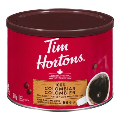 Tim Hortons Dark-Medium Roast Colombian Ground Coffee, 640 g
