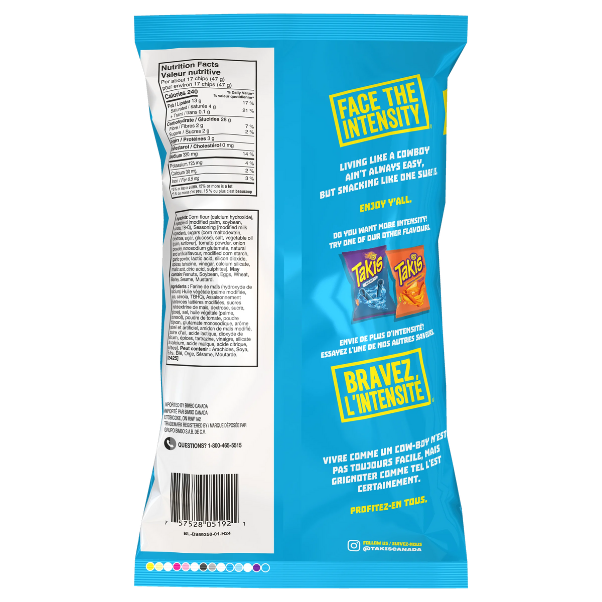 Takis Buckin' Ranch, Ranch Flavored Rolled Tortilla Chips, 260 g