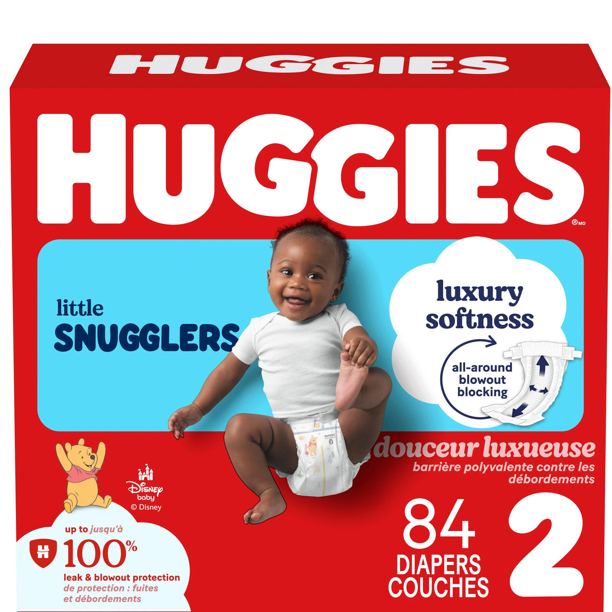 Huggies Little Snugglers Baby Diapers, Size 2, 84 Count