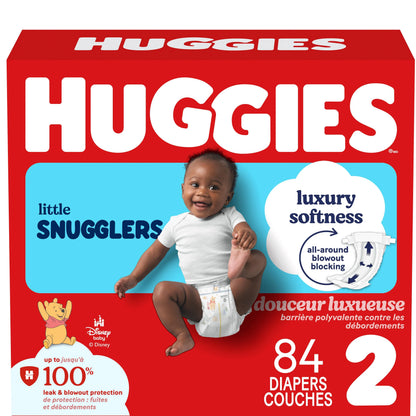 Huggies Little Snugglers Baby Diapers, Size 2, 84 Count