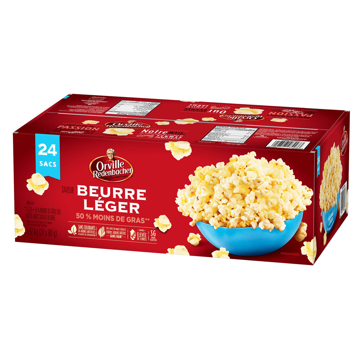 Orville Redenbacher's Gourmet Light Buttery Popcorn, 24 × 80 g