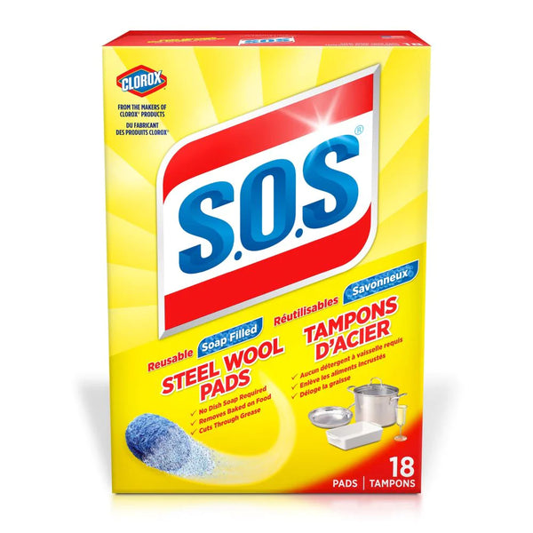 S.O.S Steel Wool Soap Pads 18pk.