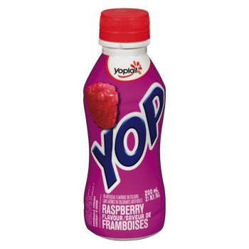 Yoplait Yop 1% Drinkable Yogurt, Raspberry, Yogurt Drink, 200 mL