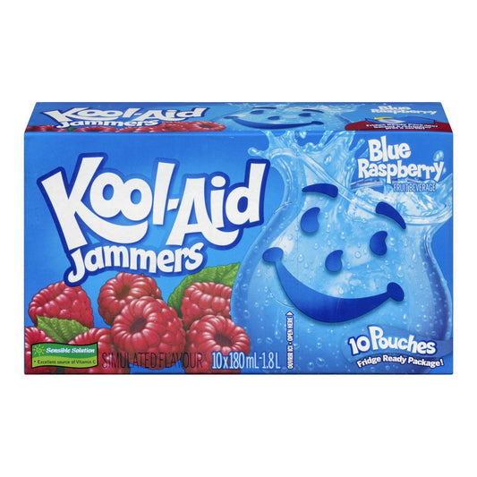 Kool Aid Jammers Blue Raspberry        10 X 180 Ml