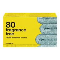 No Name Fabric Softener Sheets Fragrance Free 80Pk, 300 gm