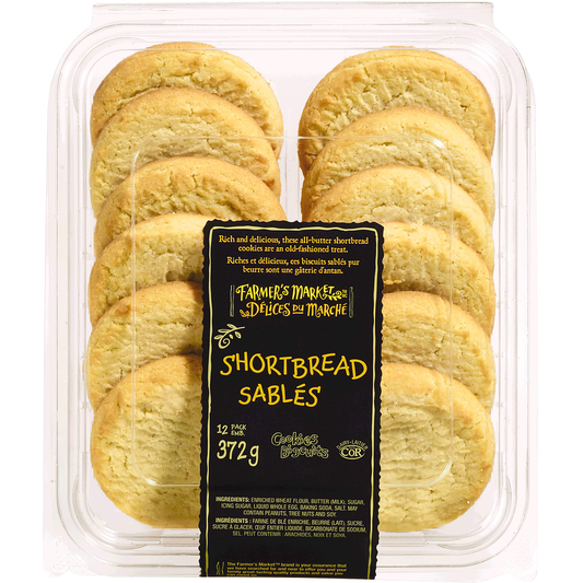Farmers Market Shortbread Cookies 12pk, 372g