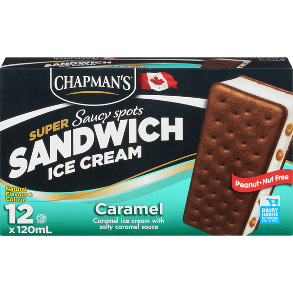 Chapmans Saucy Spots Caramel Sandwich 12pk