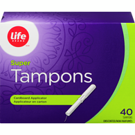 Life Brand Tampons Super Unscented	40Pk