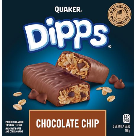 Quaker Dipps Snack Bars, Chocolate Chip 156g
