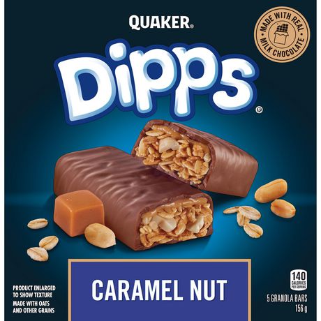 Quaker Dipps Granola Bars Caramel Nut 156 g