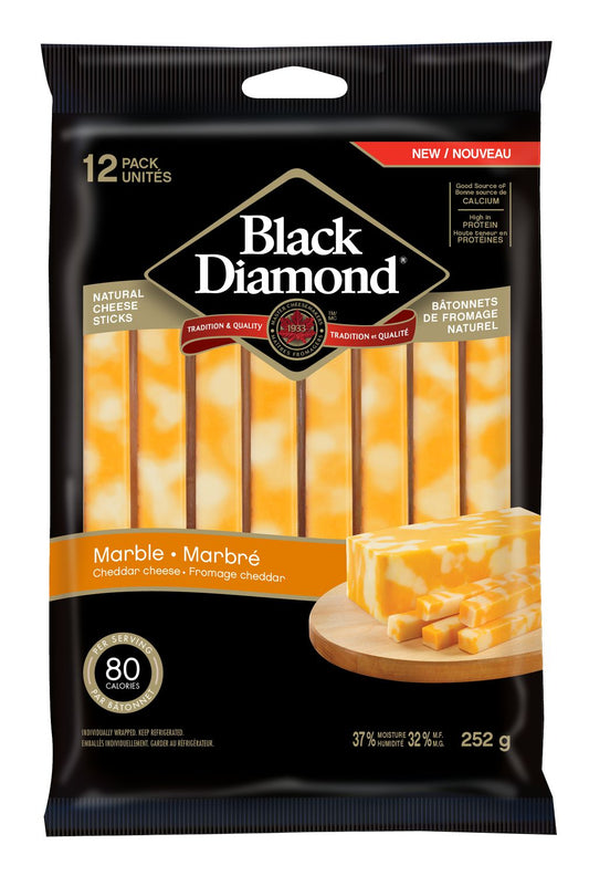 Black Diamond Natural Marble Cheese Sticks 12pk, 252 gm