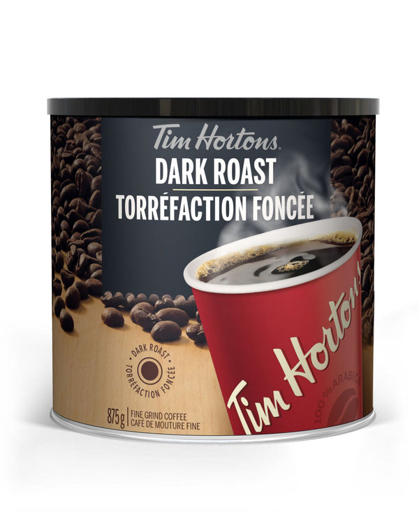 Tim Hortons Dark Roast Fine Ground Coffee 875g