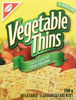Christie Crackers Vegetable Thins, Low Fat	200g