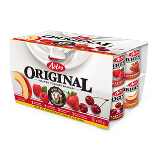 Astro Original Yogurt, Nectarine/Raspberry/Strawberry/Black Cherry 12x100g