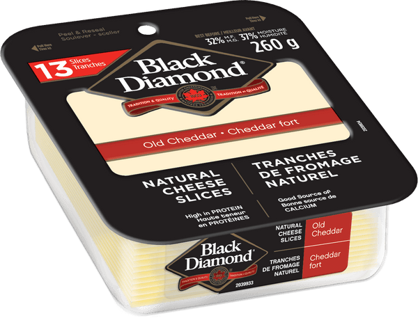 Black Diamond Natural Old White Cheddar Cheese Slices 220g
