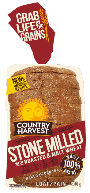 Country Harvest Bread, Stone Milled Roasted & Malt Wheat 600g
