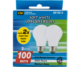 Cm Soft White 100W Lightbulbs 2 Pk