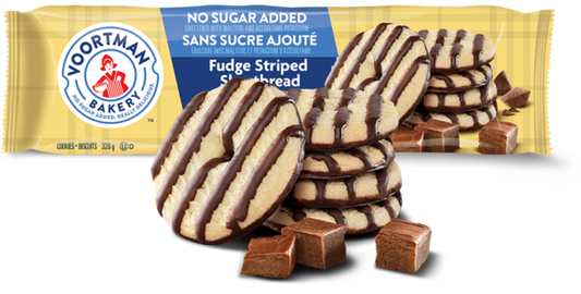 Voortman Shortbread, Fudge Striped, No Sugar Added 320g