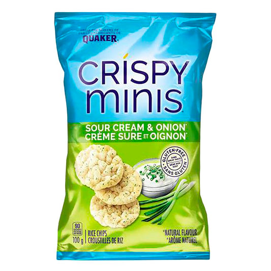 Quaker Crispy Minis Brown Rice Chips Sour Cream & Onion, 100 g