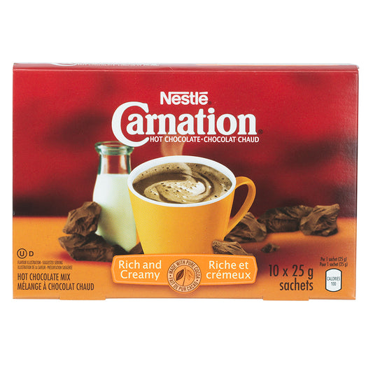 Carnation Hot Chocolate, Rich & Creamy 10x25g