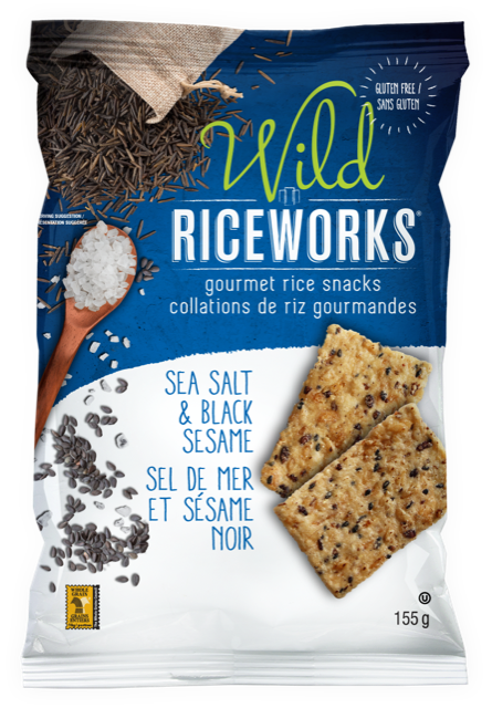Riceworks Wild Sea Salt and Black Sesame Gourmet Rice Snacks 155g