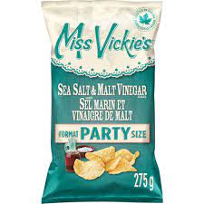 Miss Vickie's Kettle Cooked Potato Chips, Sea Salt & Malt Vinegar 275g