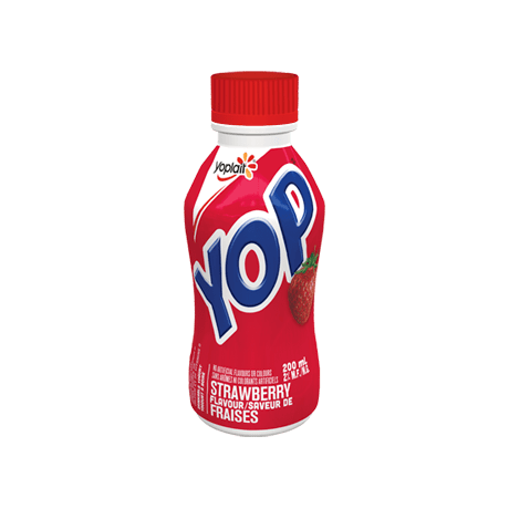 Yoplait Yop 1% Drinkable Yogurt, Strawberry, Yogurt Drink, 200 mL