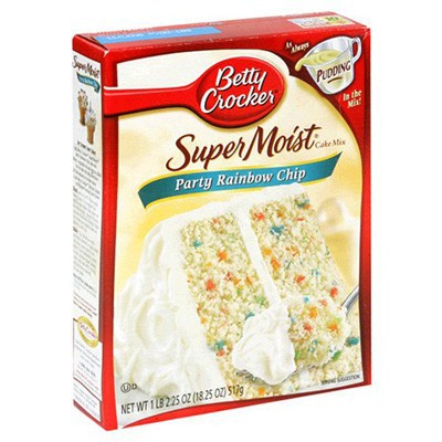 Betty Crocker Supermoist Cake Mix, Rainbow Bit 375g.