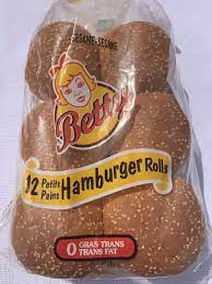 Betty Sesame Hamburger Bun 12pk