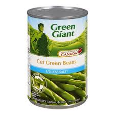 Green Giant Cut Green Beans, 1/3 Less Salt 14OZ.