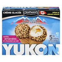 Chapman's Yukon Grizzly Vanilla and Almonds Ice Cream Cone 5x140g