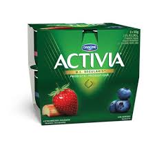 Danone Activia Strawberry/Rhubharb/Blueberry Probiotic 8X100G