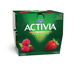 Danone Activia Yogurt, Strawberry/Raspberry 8x100g