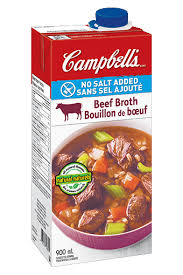 Campbell's® Ready to Use No Salt Added Beef Broth, Shelf Stable, 900 mL