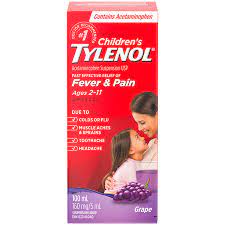 Tylenol Children's Medicine for Fever & Pain, Grape Liquid, 100 mL