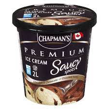 Chapman's Premium Chocolate & Cheesecake with Chocolate Saucy Spots Cream in a Tub, 2L