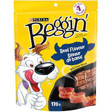 Beggin' Beef Flavoured Bacon Adult Dog Treats, Strips, 170 g