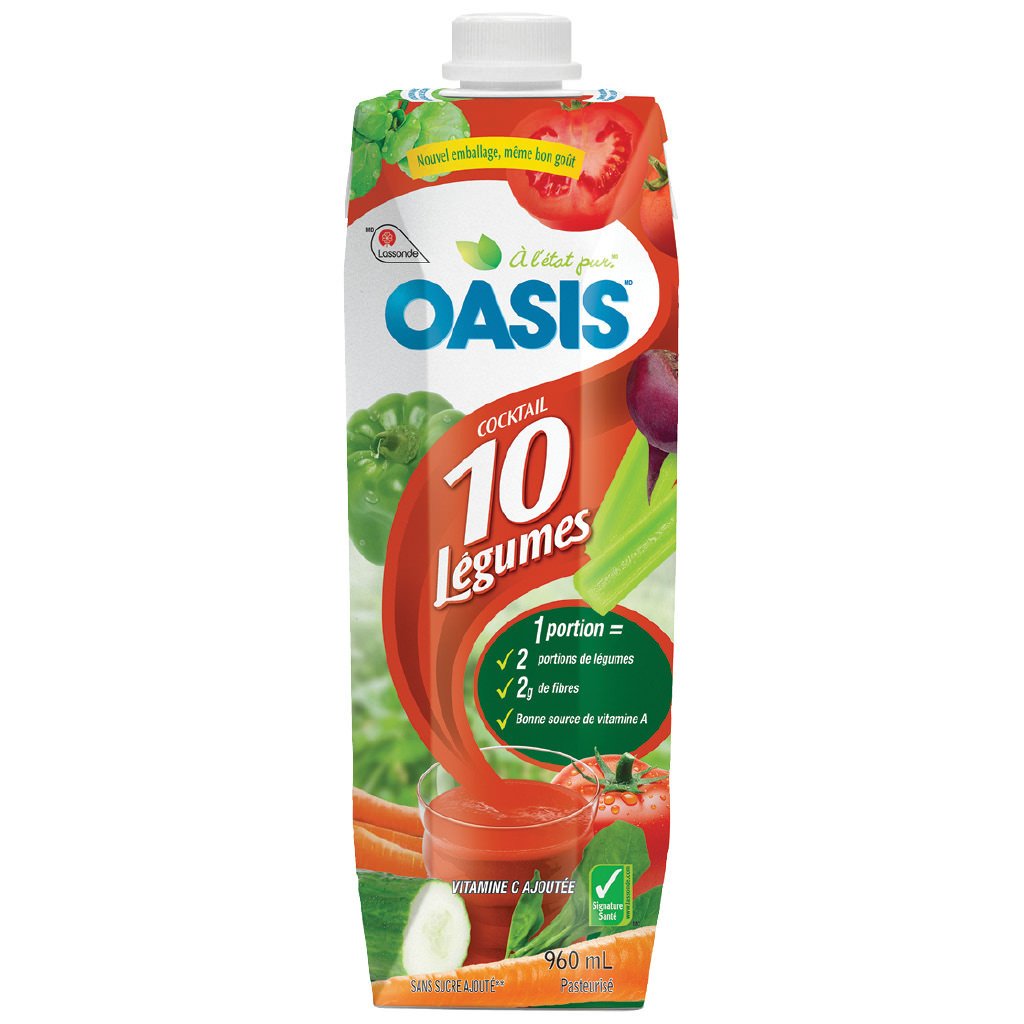 Oasis 10 Vegetable Cocktail Veggie Juice, 960 mL